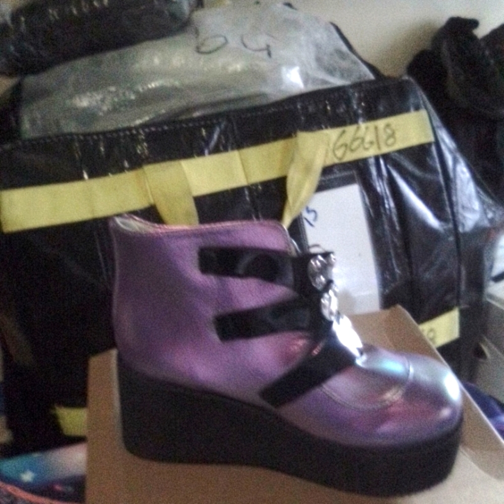Brand new boots and purple